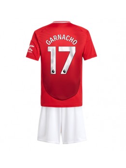 Manchester United Alejandro Garnacho #17 Replika Hemmakläder Barn 2024-25 Kortärmad (+ byxor)